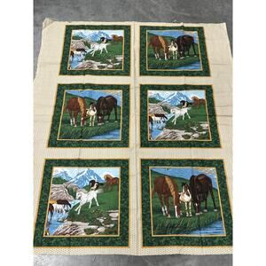 Horses River Run Fabric Panel Pillowcase Craft Project Bedding ~ 260302-WH 113